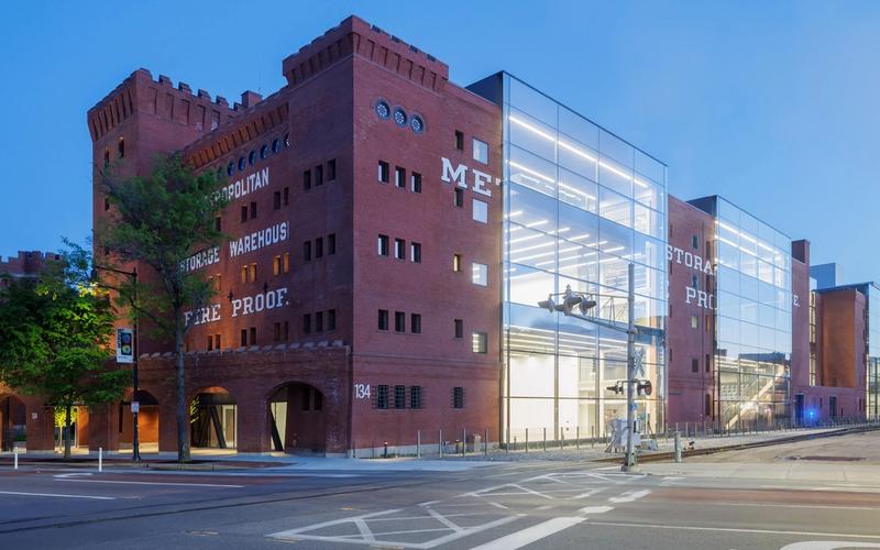 The MET Warehouse at dusk.
