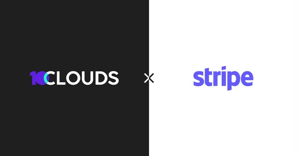 Logos of 10Clouds and Stripe next to eachother 