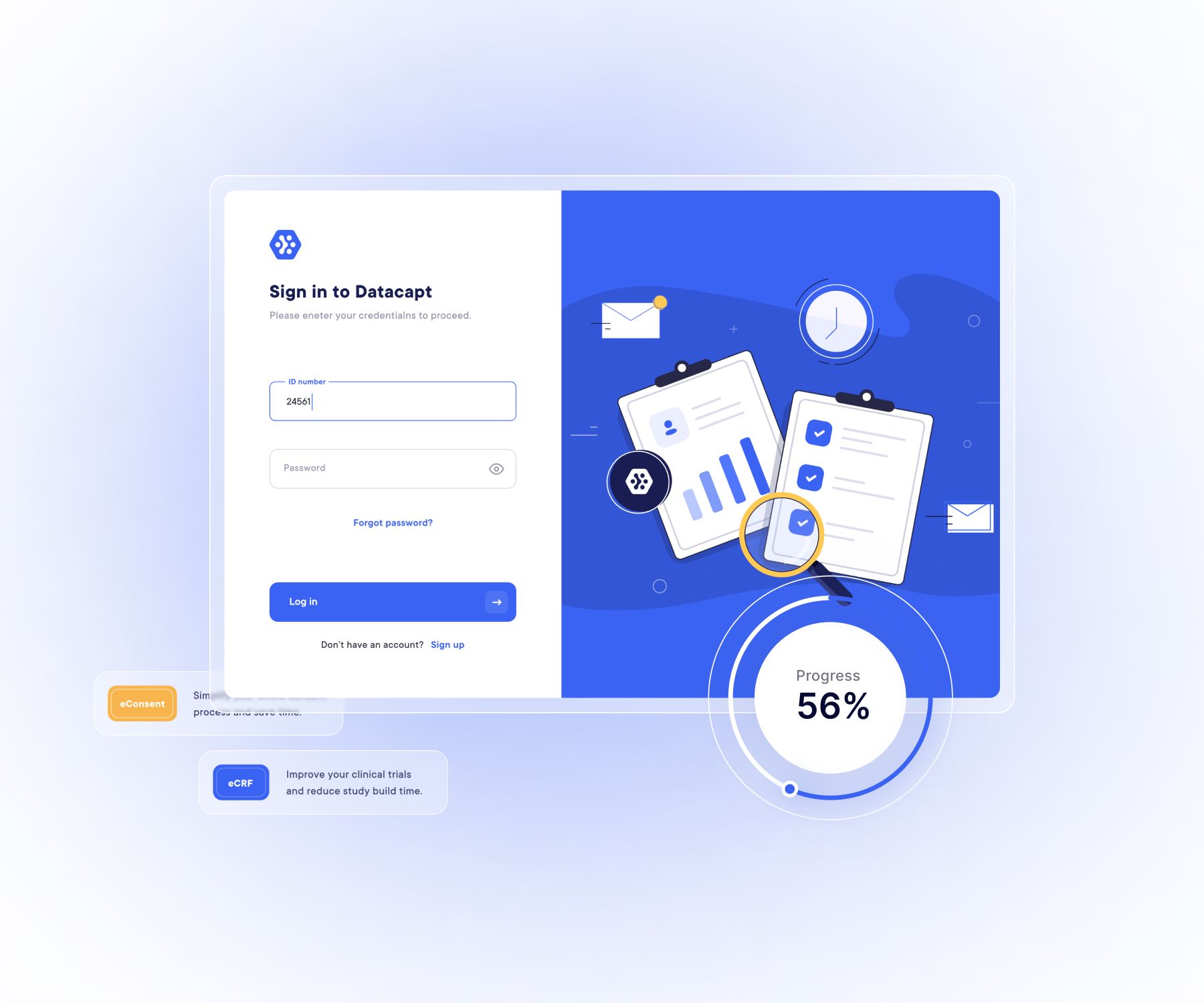 Datacapt desktop and mobile screens