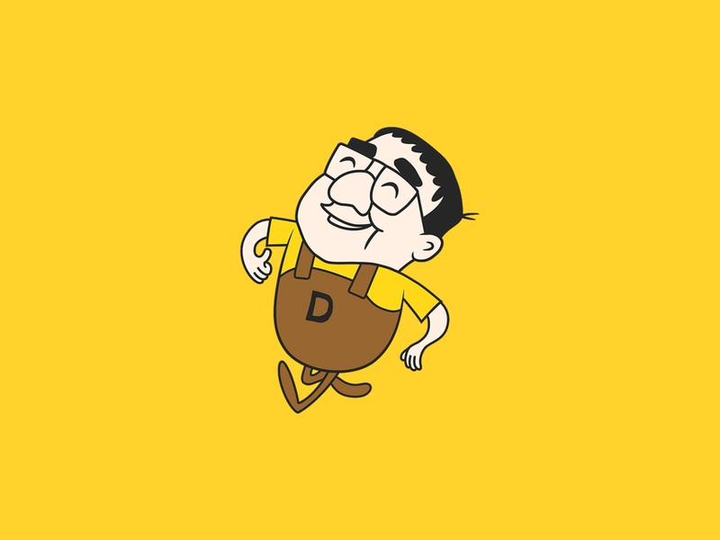 Donalds Pies logo and mascot for pies in the post
