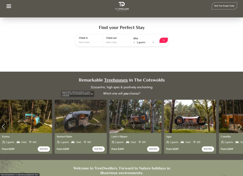 treehouse search component and treehouse listing cards