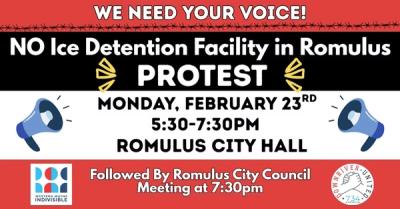 No ICE Facility in Romulus Protest