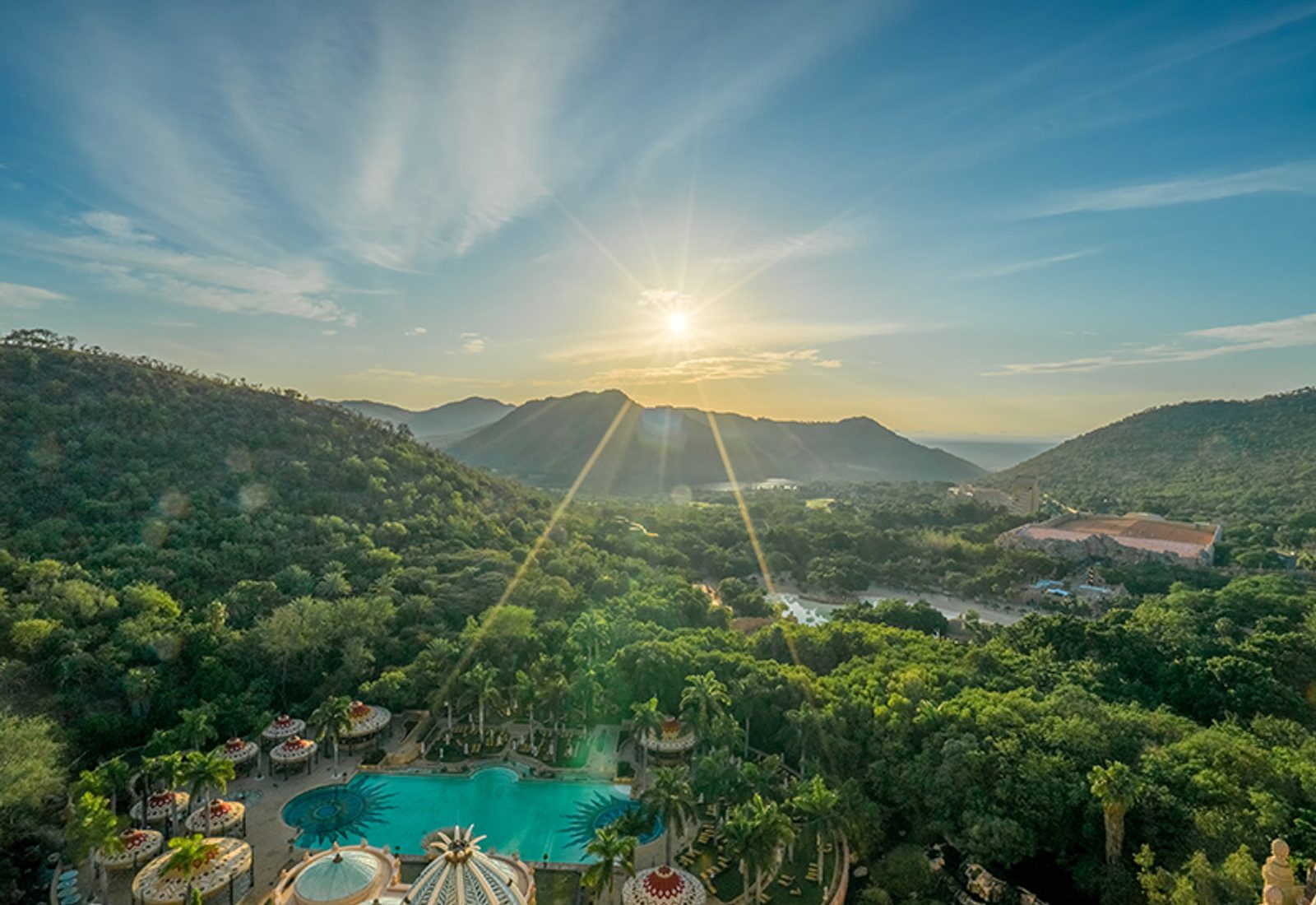 Aerial view of Sun City Resort - Family friendly safaris