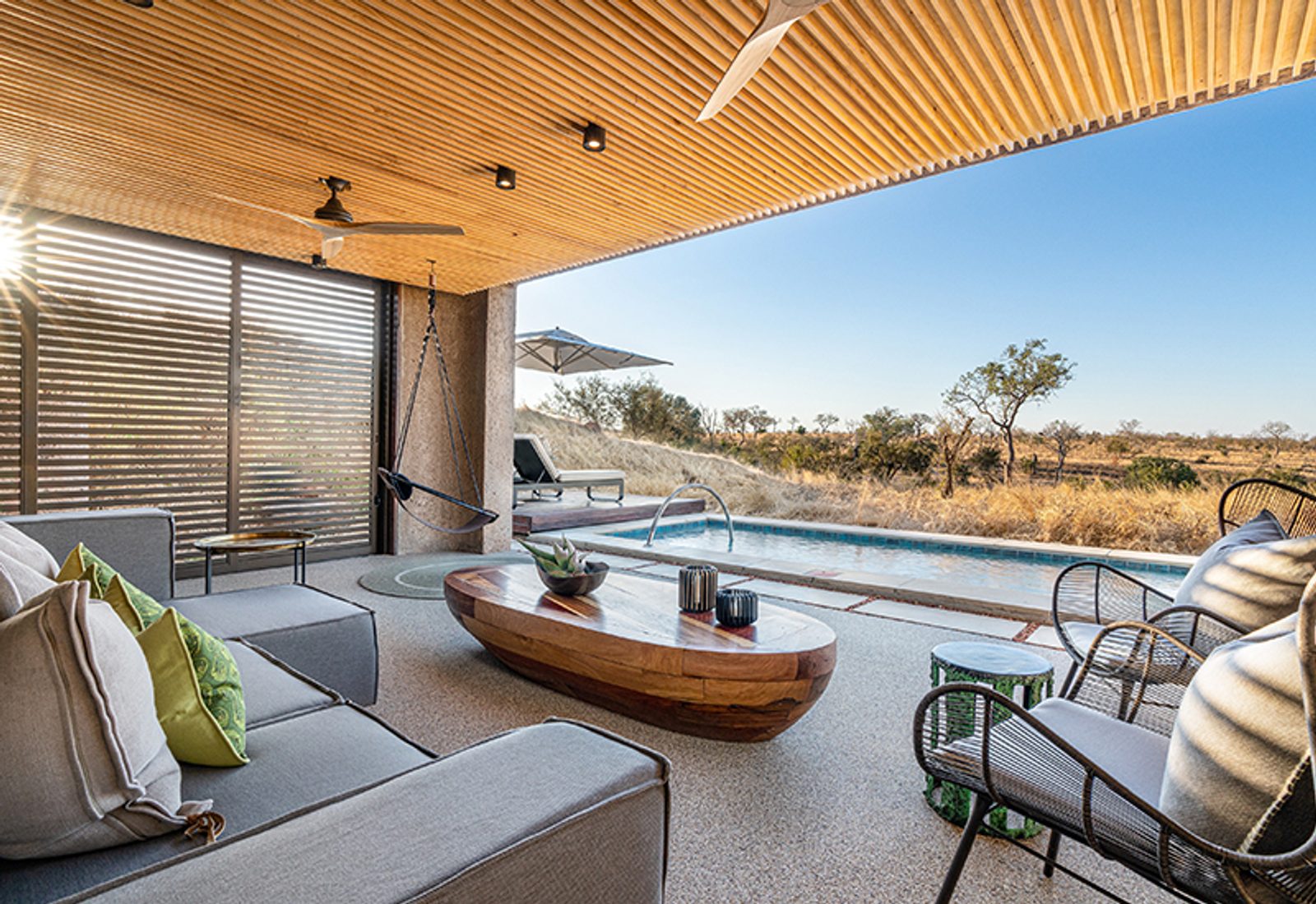 Outdoor pool at Sabi Sabi Earth Lodge