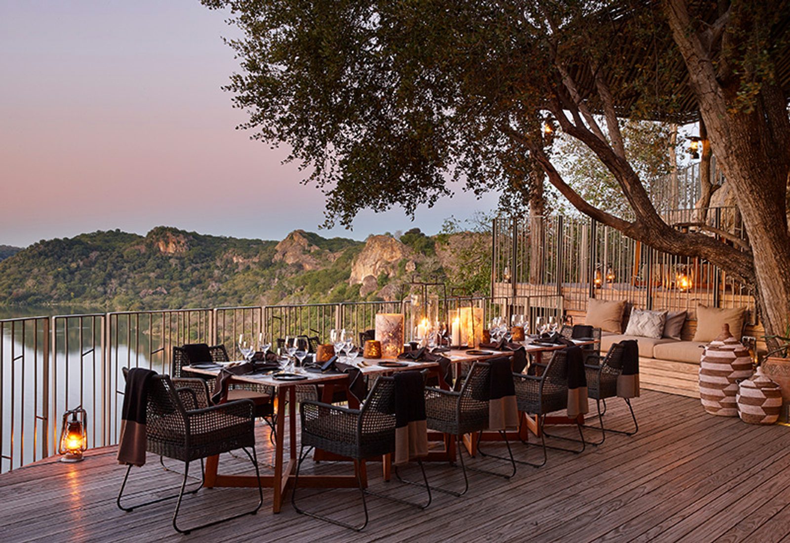 dining table at Singita Pamushana lodge