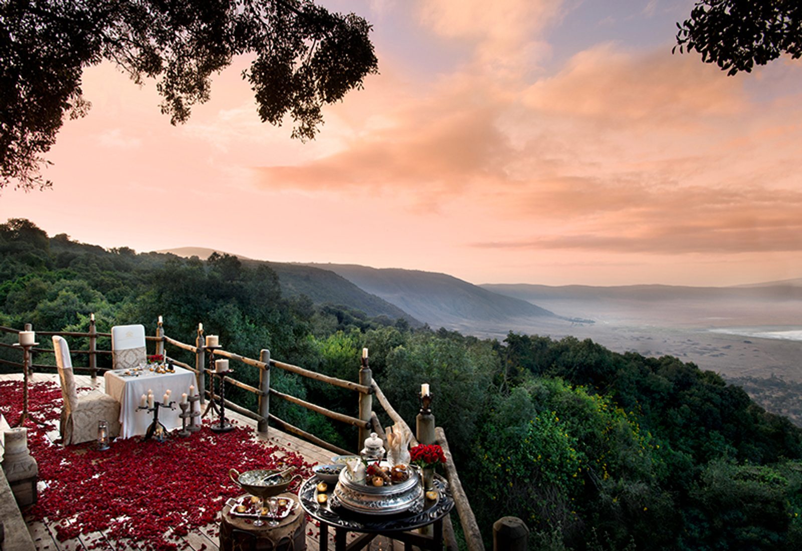 Private dining experience and views at Ngorongoro Crater Lodge