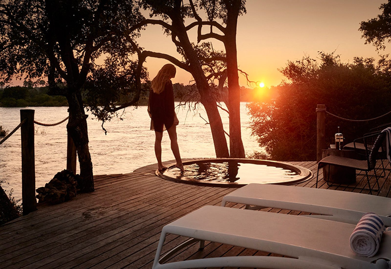 River views from the tents at Victoria Falls River Lodge