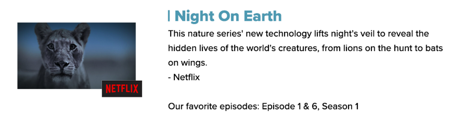 night on earth netflix