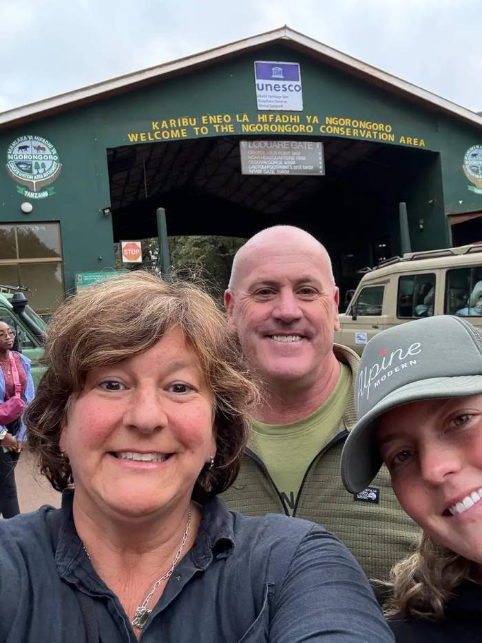 Our guests leaving Olkeri, their guide Peter spotted a jackal eyeing a lion’s kill. Since they were outside the park boundaries, they were able to go off-road and stop just 20 feet away from a lioness and her three cubs enjoying a wildebeest snack. "It was