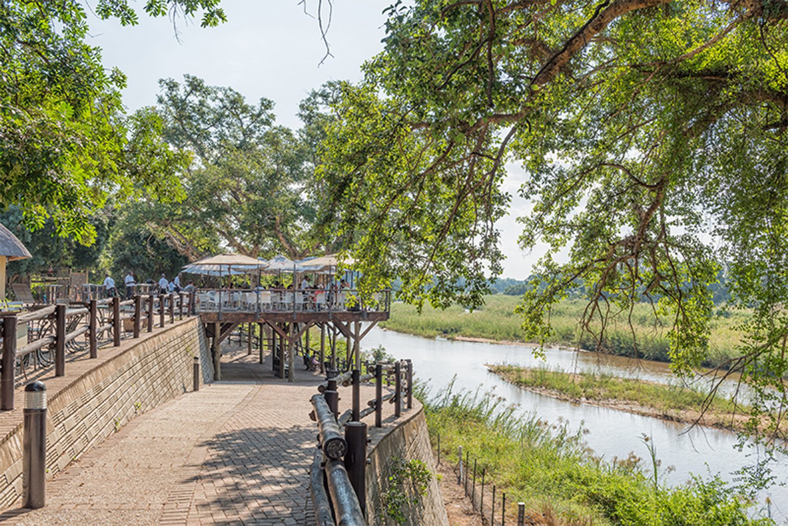 Main area at Skukuza Rest Camp which overlooks the Sabie River.