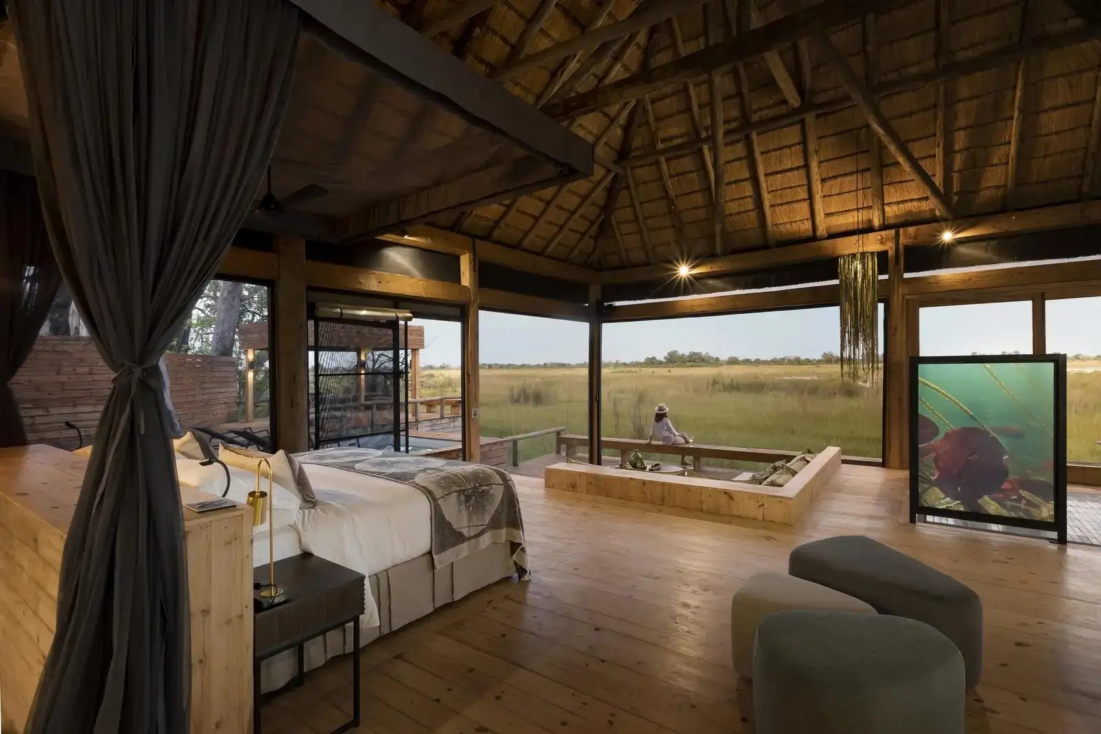 The suites at Wilderness Vumbura Plains have outstanding views