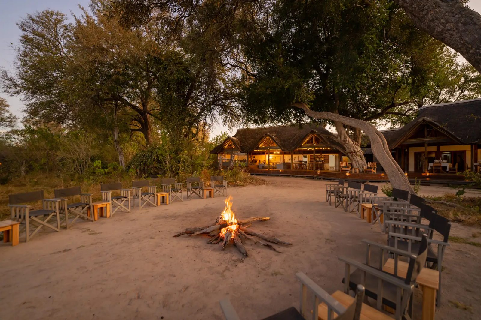 Golden hour at Splash Camp, where the crackle of the fire meets the calls of the wild.