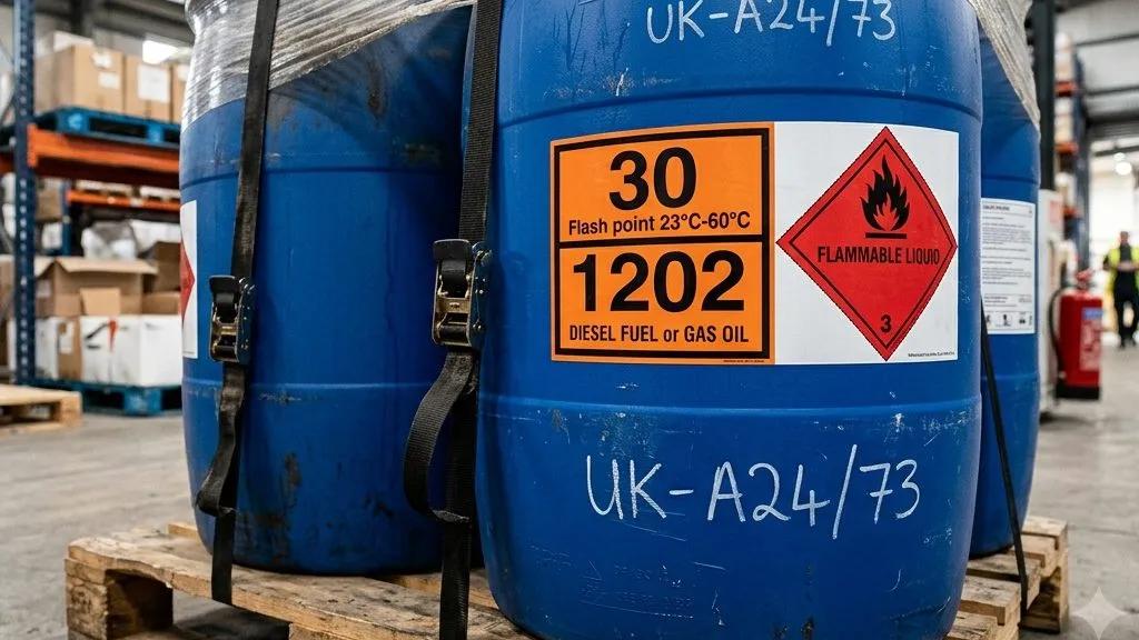 A liveried Sims Group vehicle equipped for the carriage of ADR dangerous goods