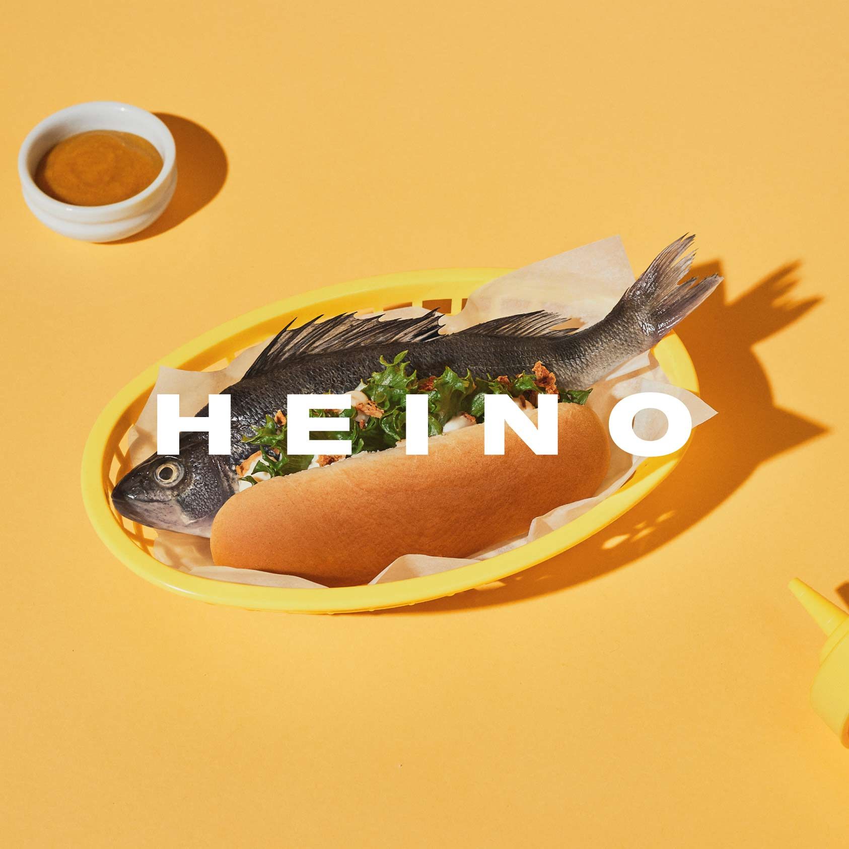 Heino logo with fish hot dog