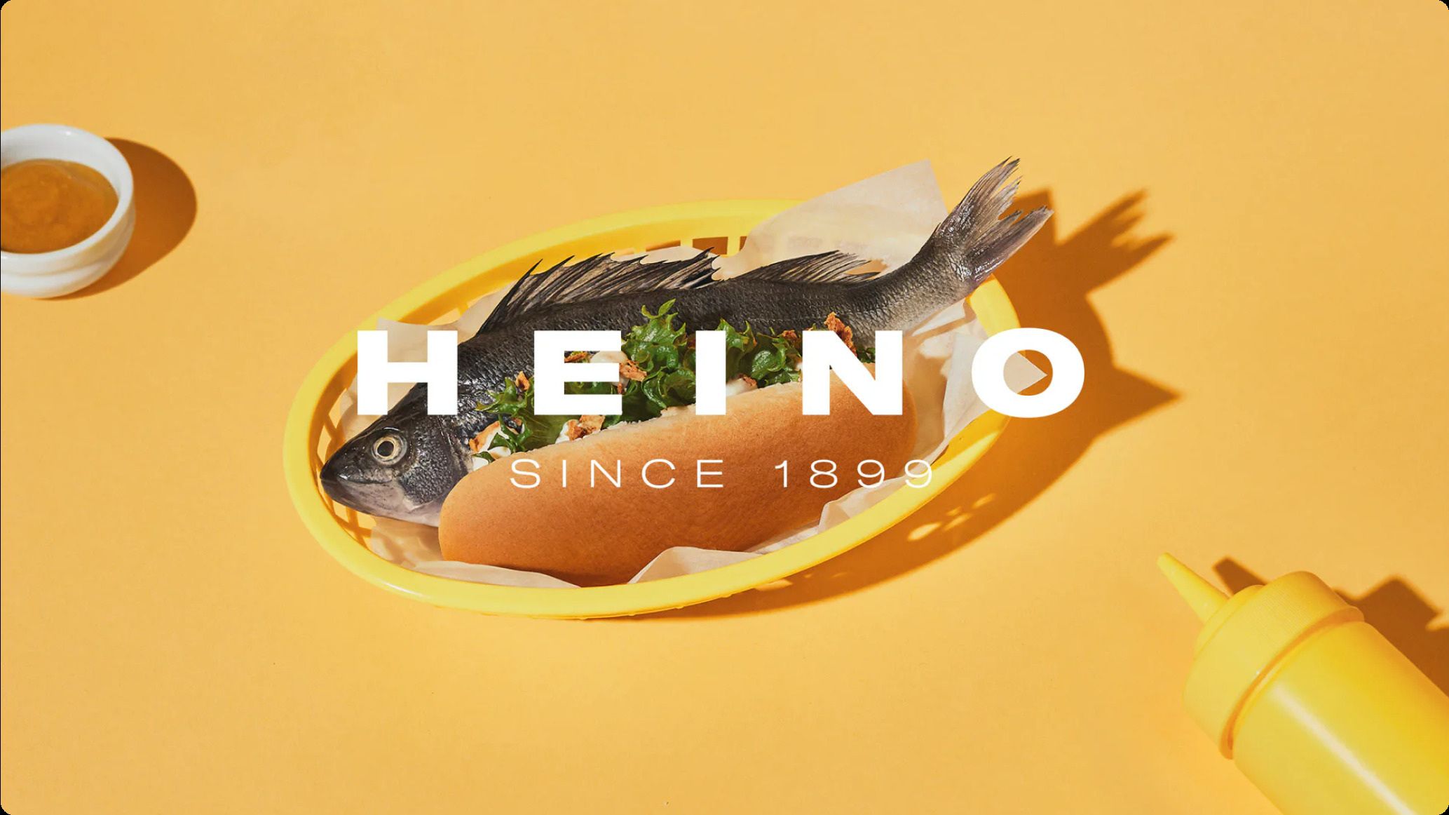 Heino logo with fish hot dog