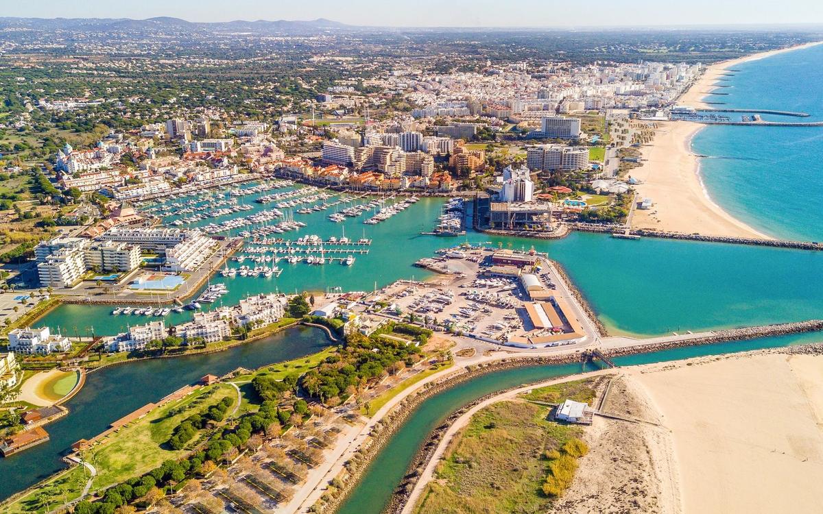 Aerial view of Vilamoura marina in the Algarve