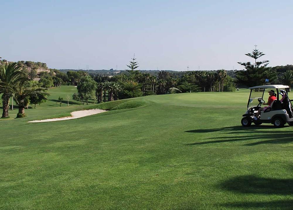 Golf course landscape at Real Club de Golf Campoamor in Alicante, Spain