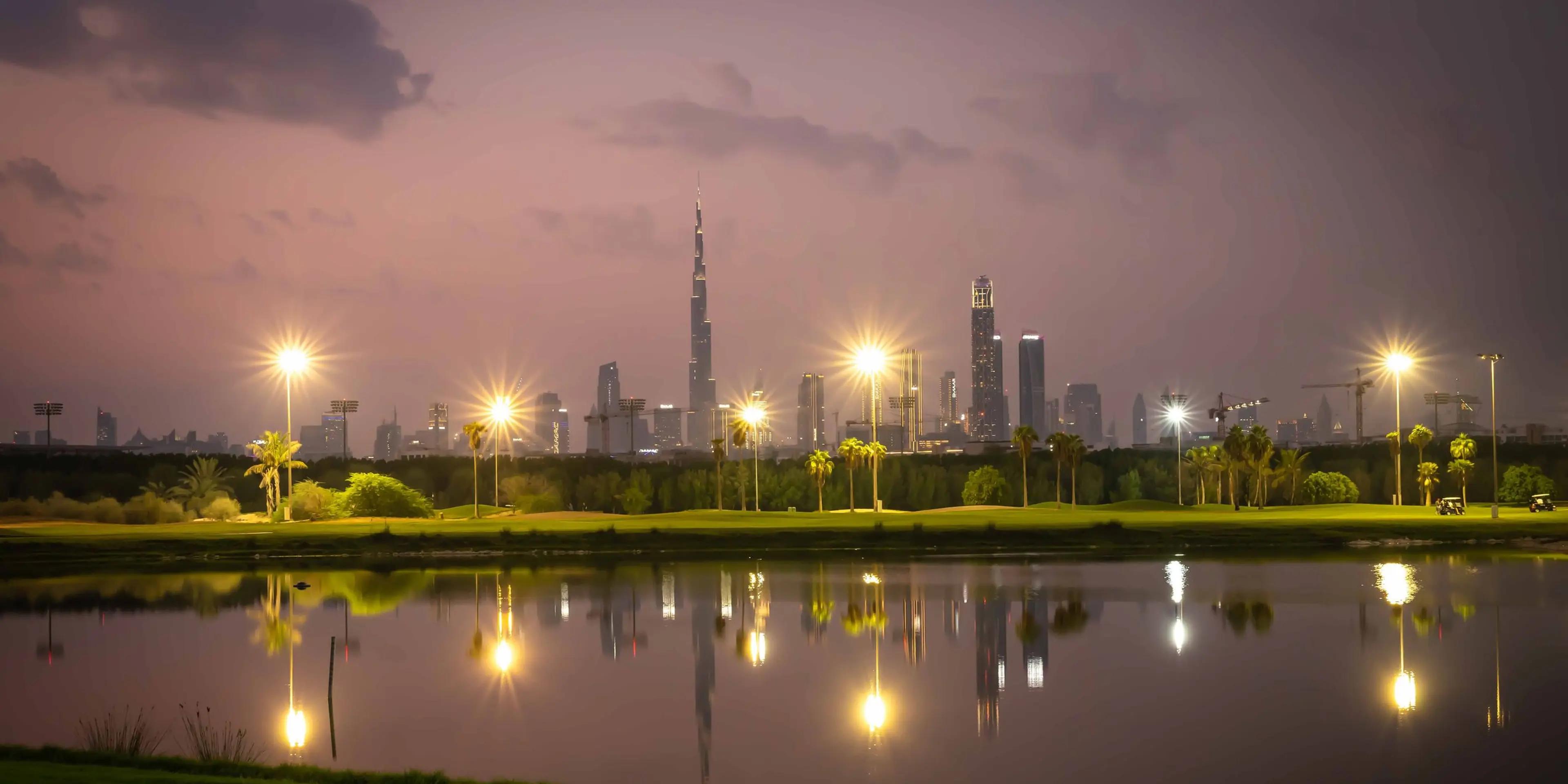 Course landscape at The Track, Meydan Golf