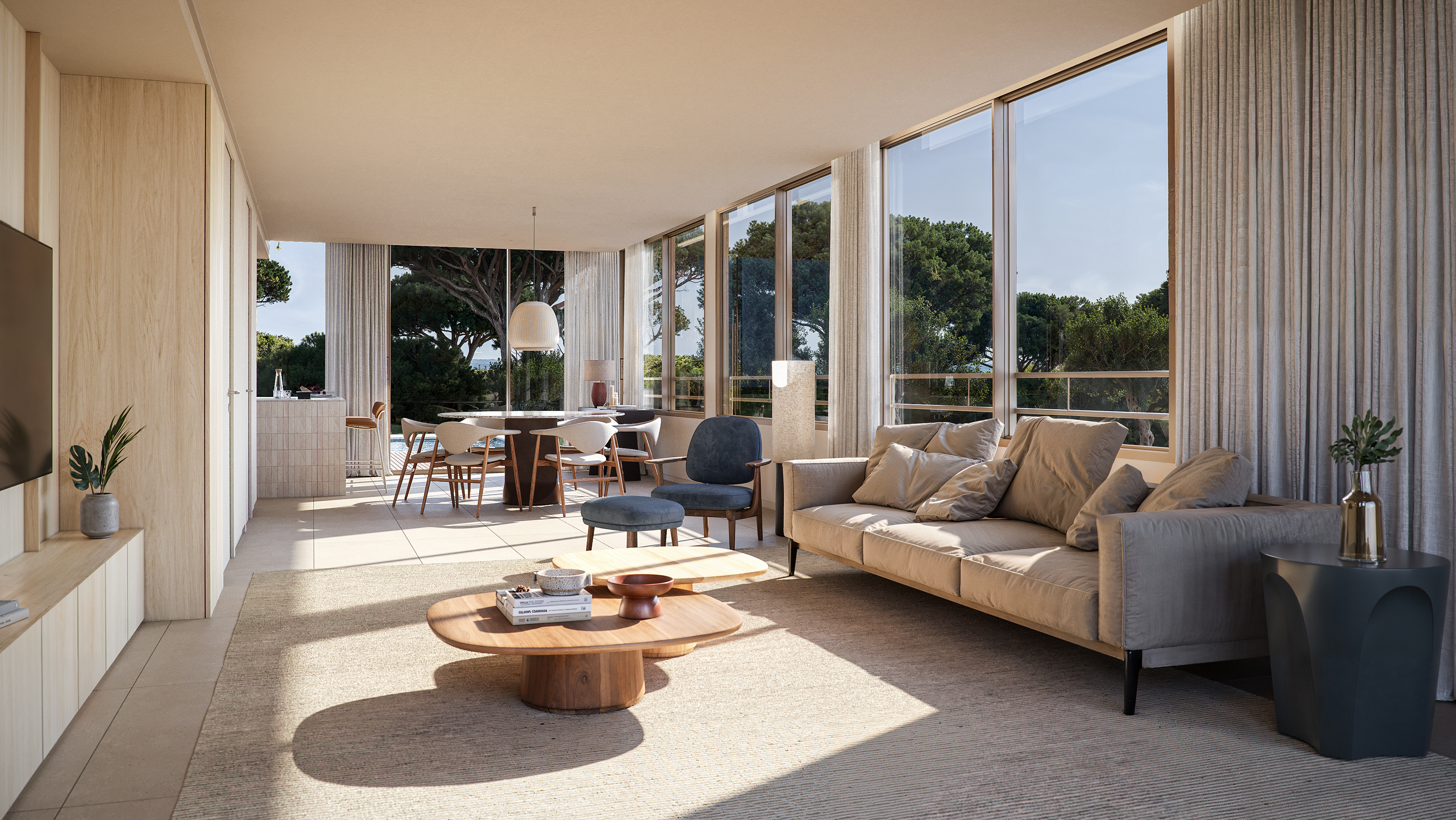 Azuya duplex living area with contemporary open-plan layout.