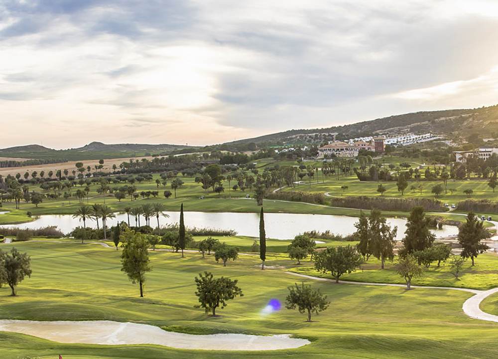 Golf course landscape at La Finca Golf in Alicante, Spain