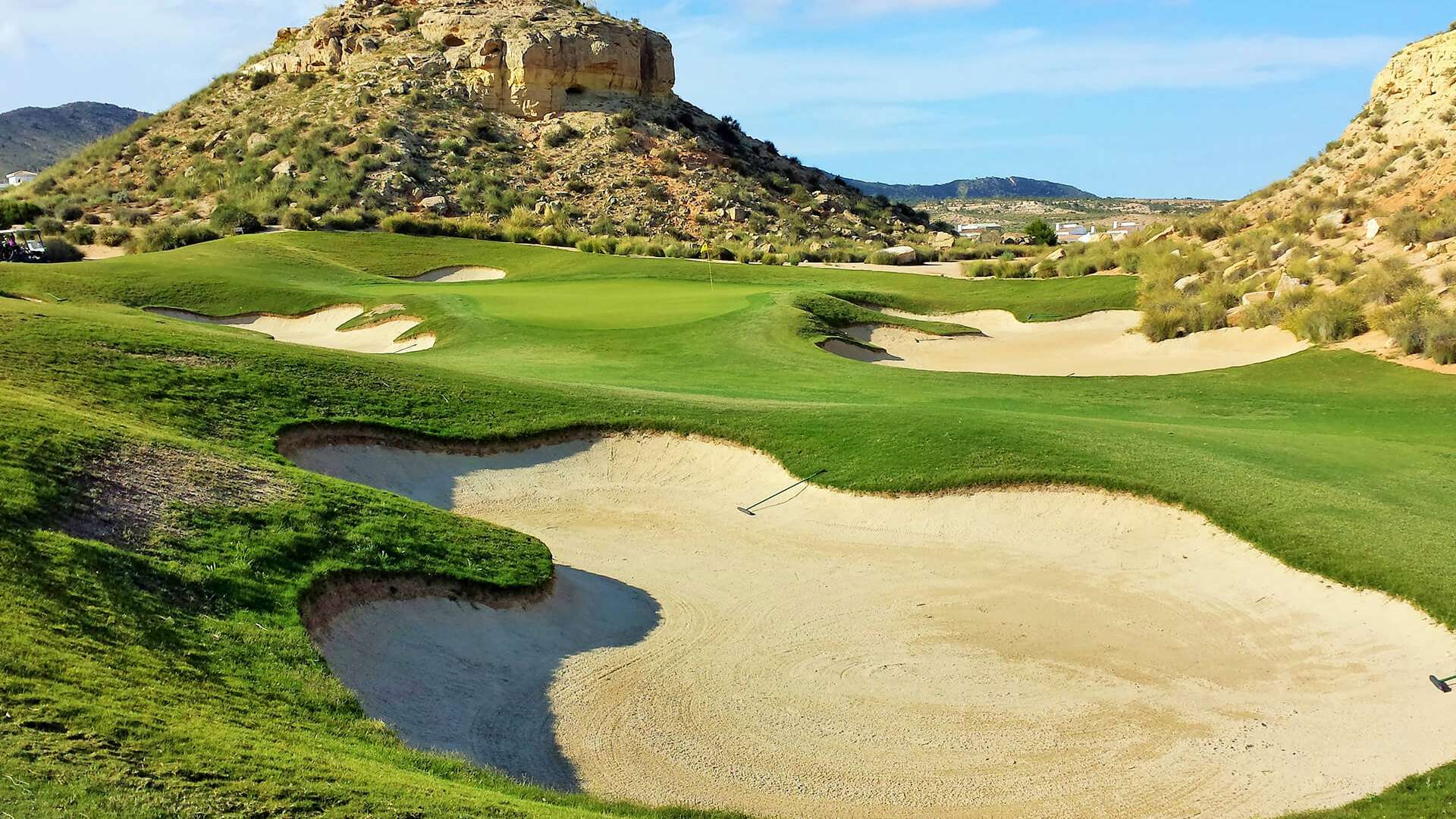 Golf course landscape at El Valle Golf in Murcia, Spain