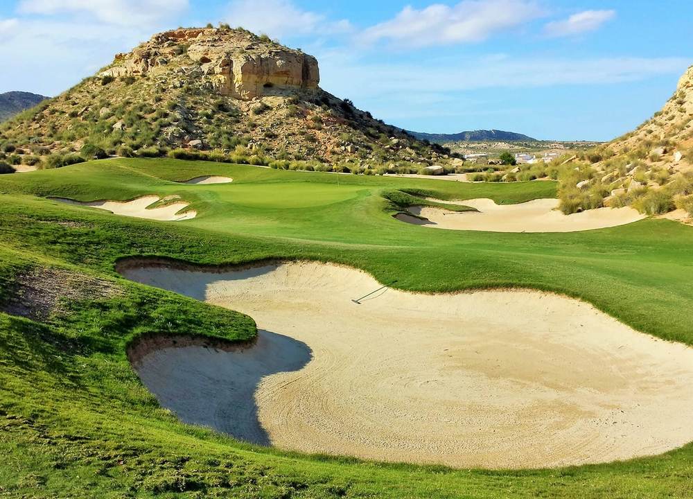 Golf course landscape at El Valle Golf in Murcia, Spain