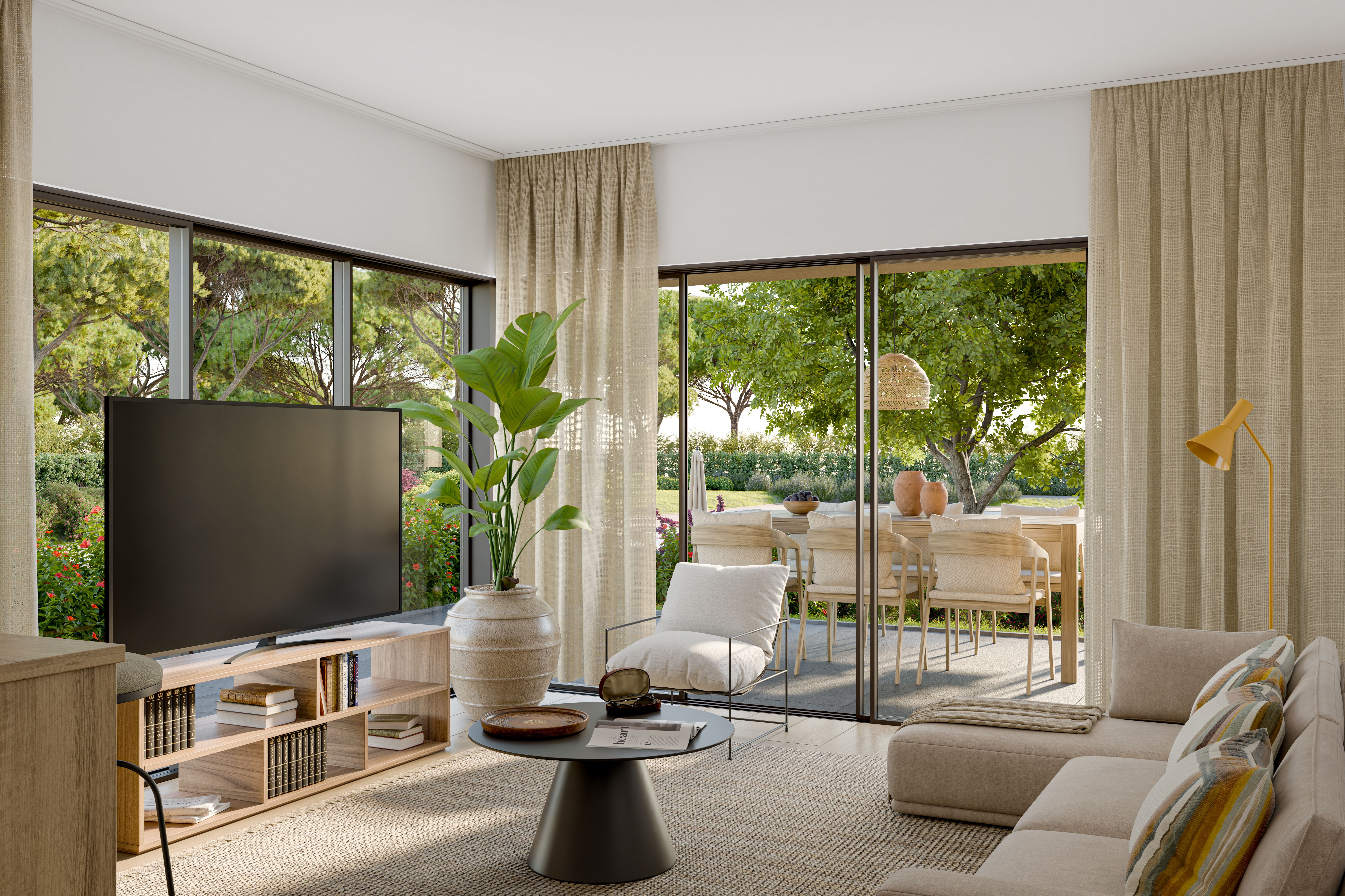 Zestia unit living and dining interior render