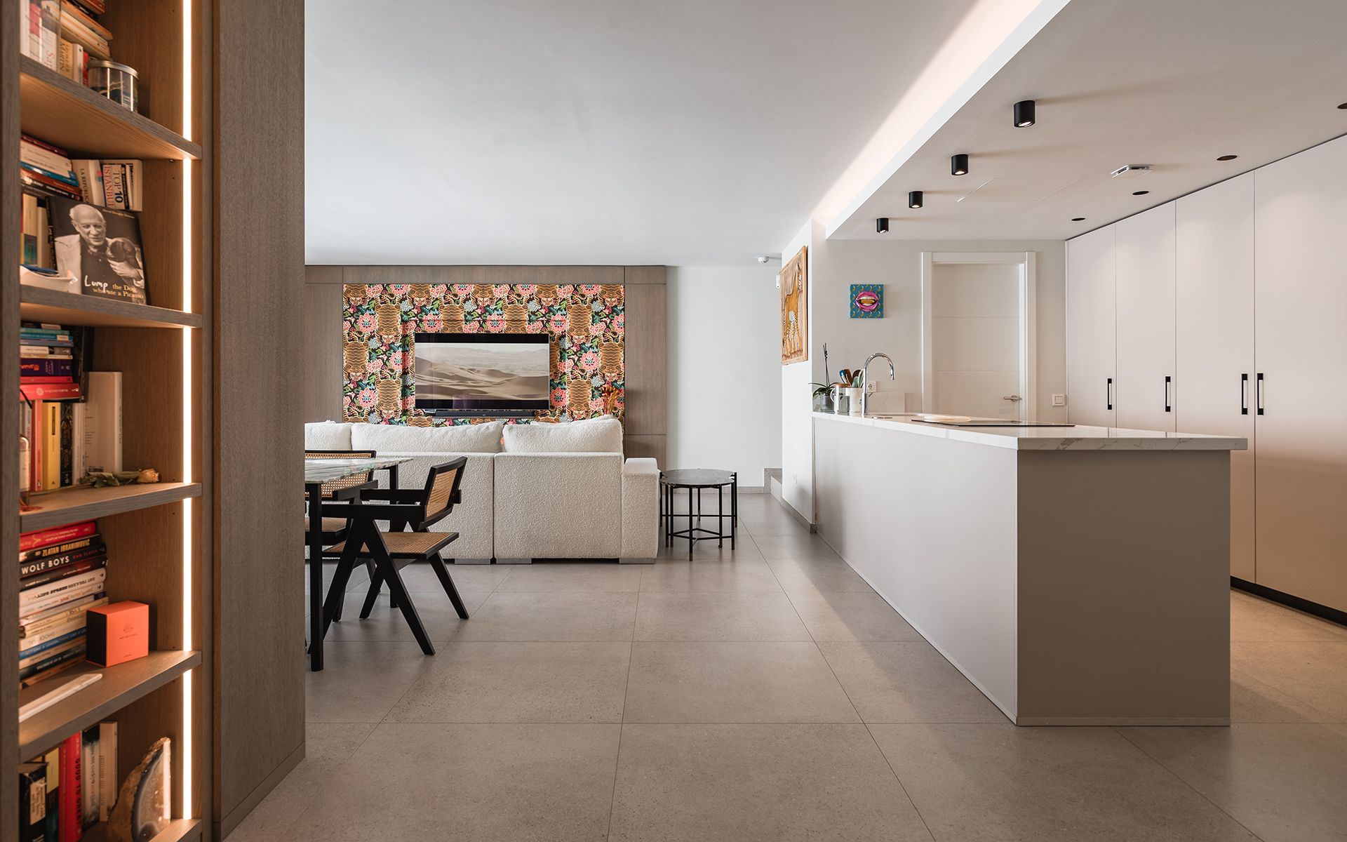 Open-plan kitchen and dining area