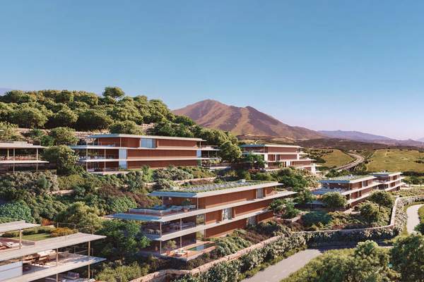 Terraced residences set into the landscaped Casares hillside