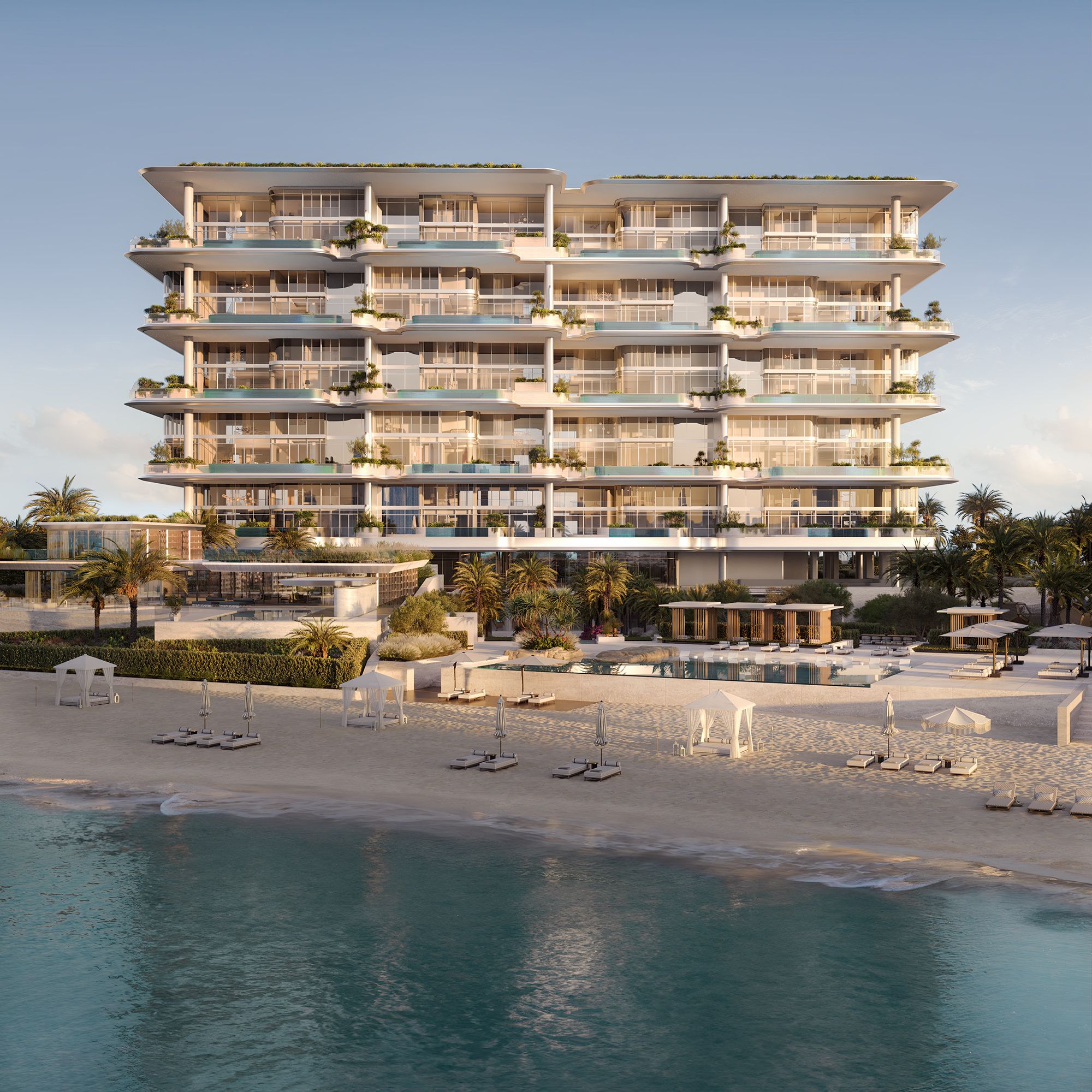 ORLA Infinity beachfront architecture on Palm Jumeirah.