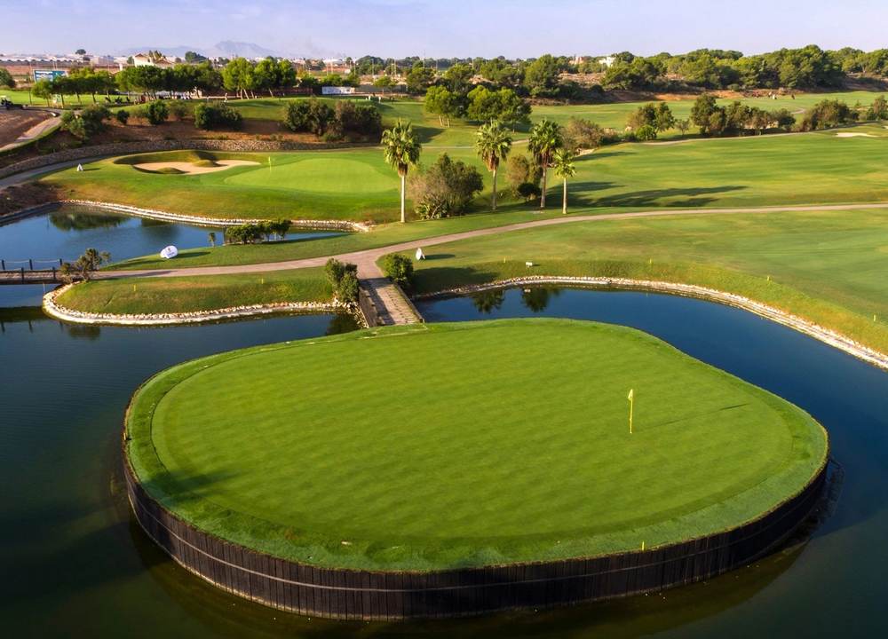 Golf course landscape at Lo Romero Golf in Alicante, Spain
