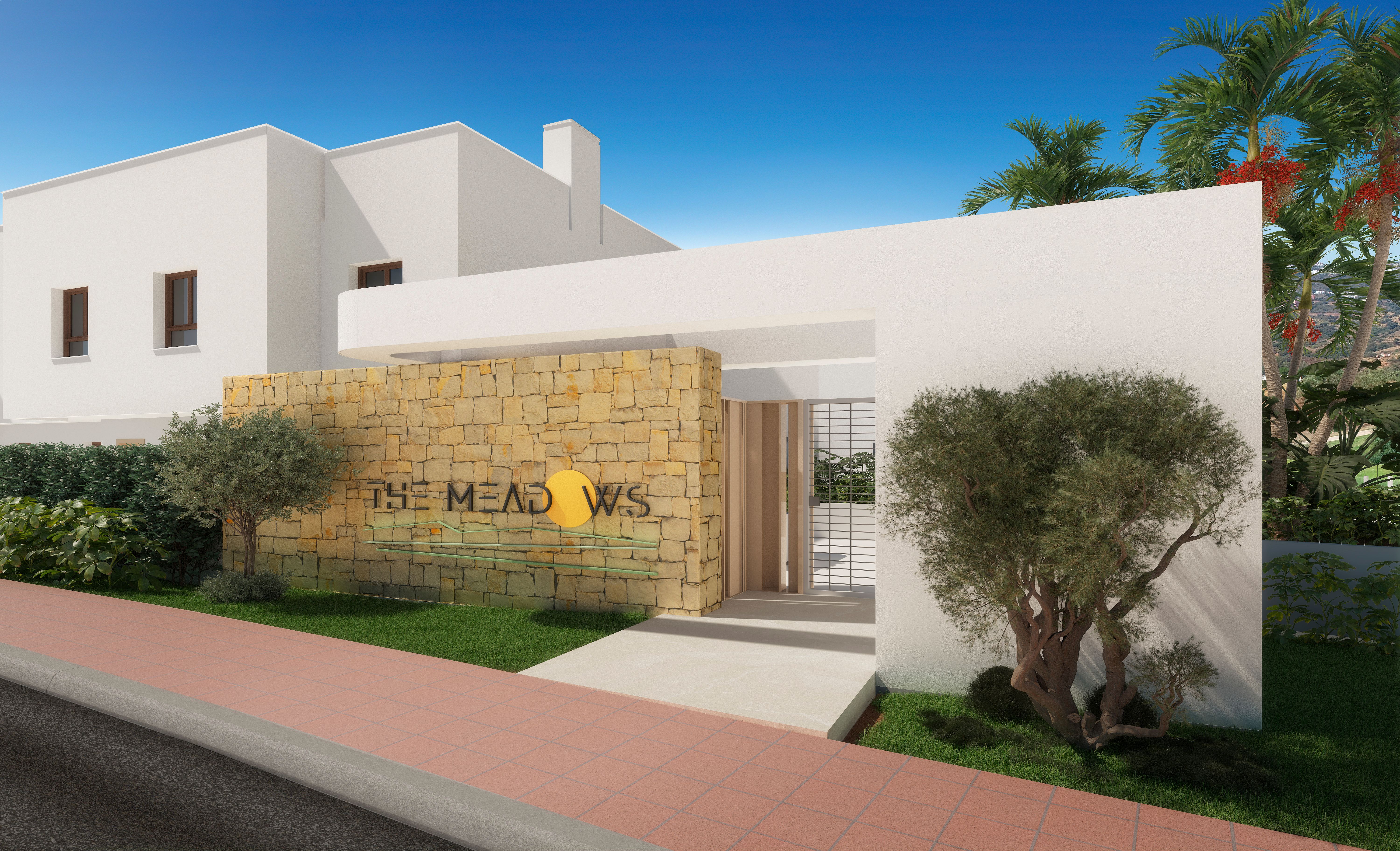 Rendered entrance to The Meadows gated townhouse development at La Cala Golf Resort