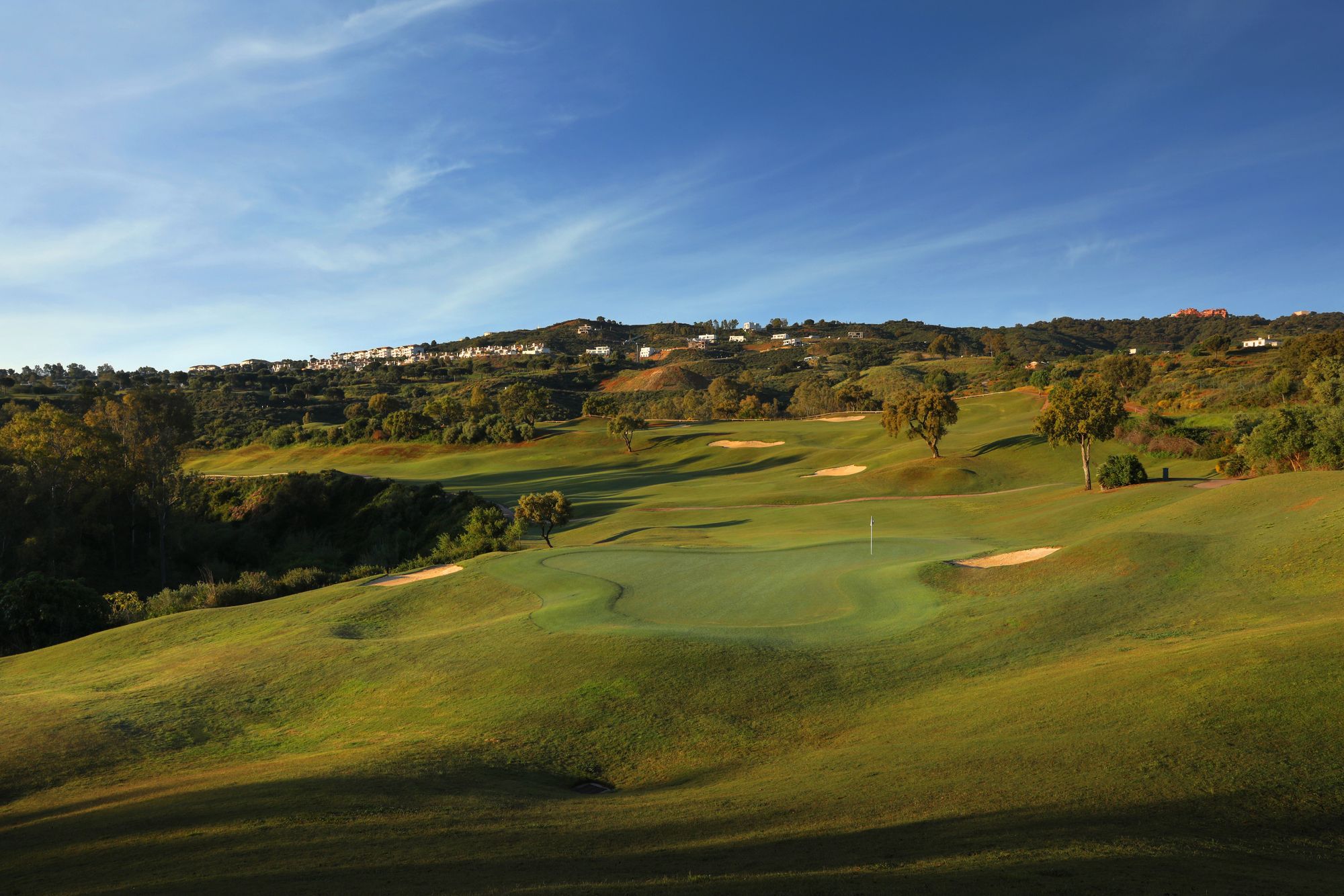 Rolling fairways and bunkers on La Cala Resort Campo Europa in the Mijas hills