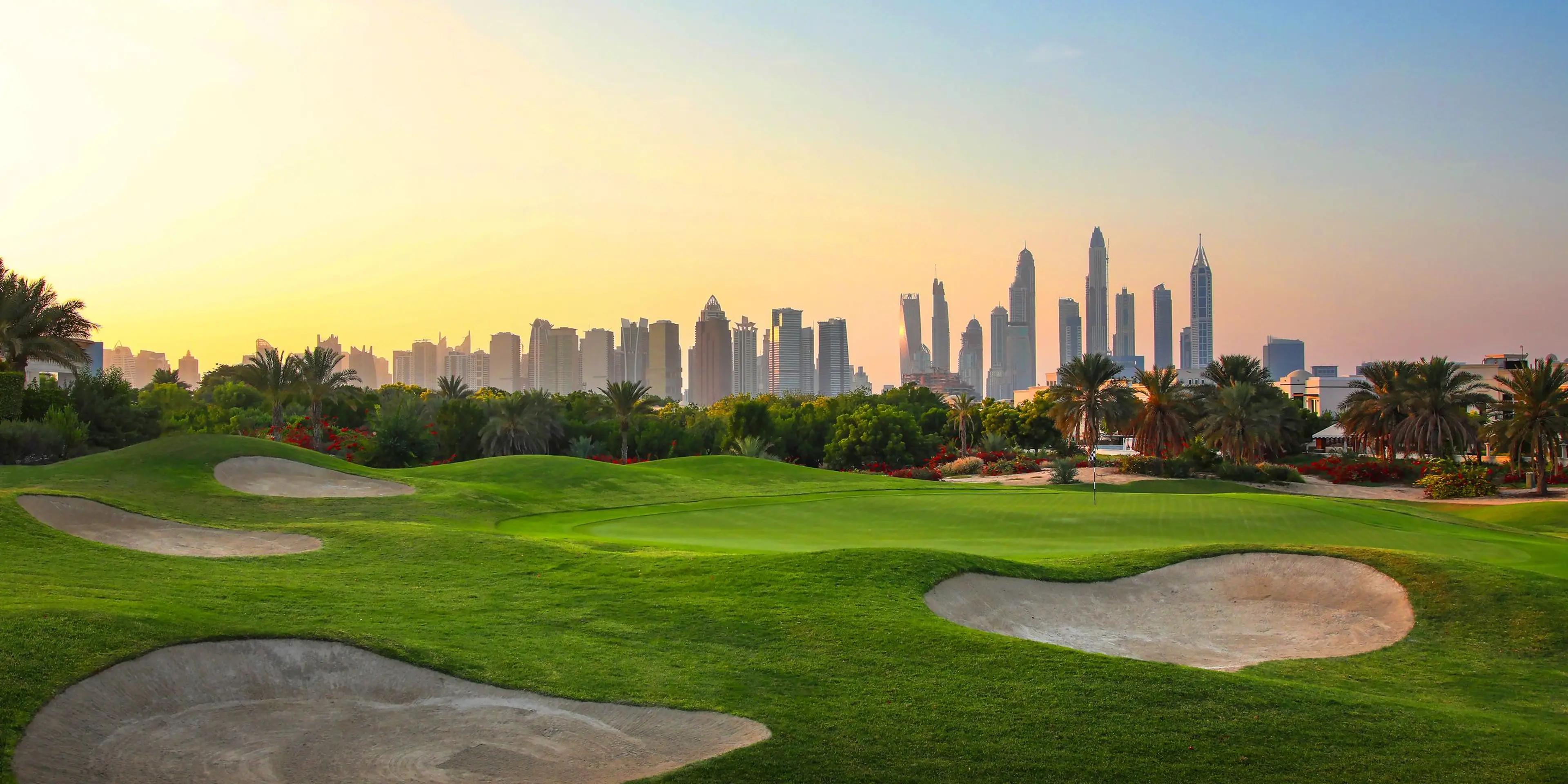 Course landscape at Montgomerie Golf Club Dubai
