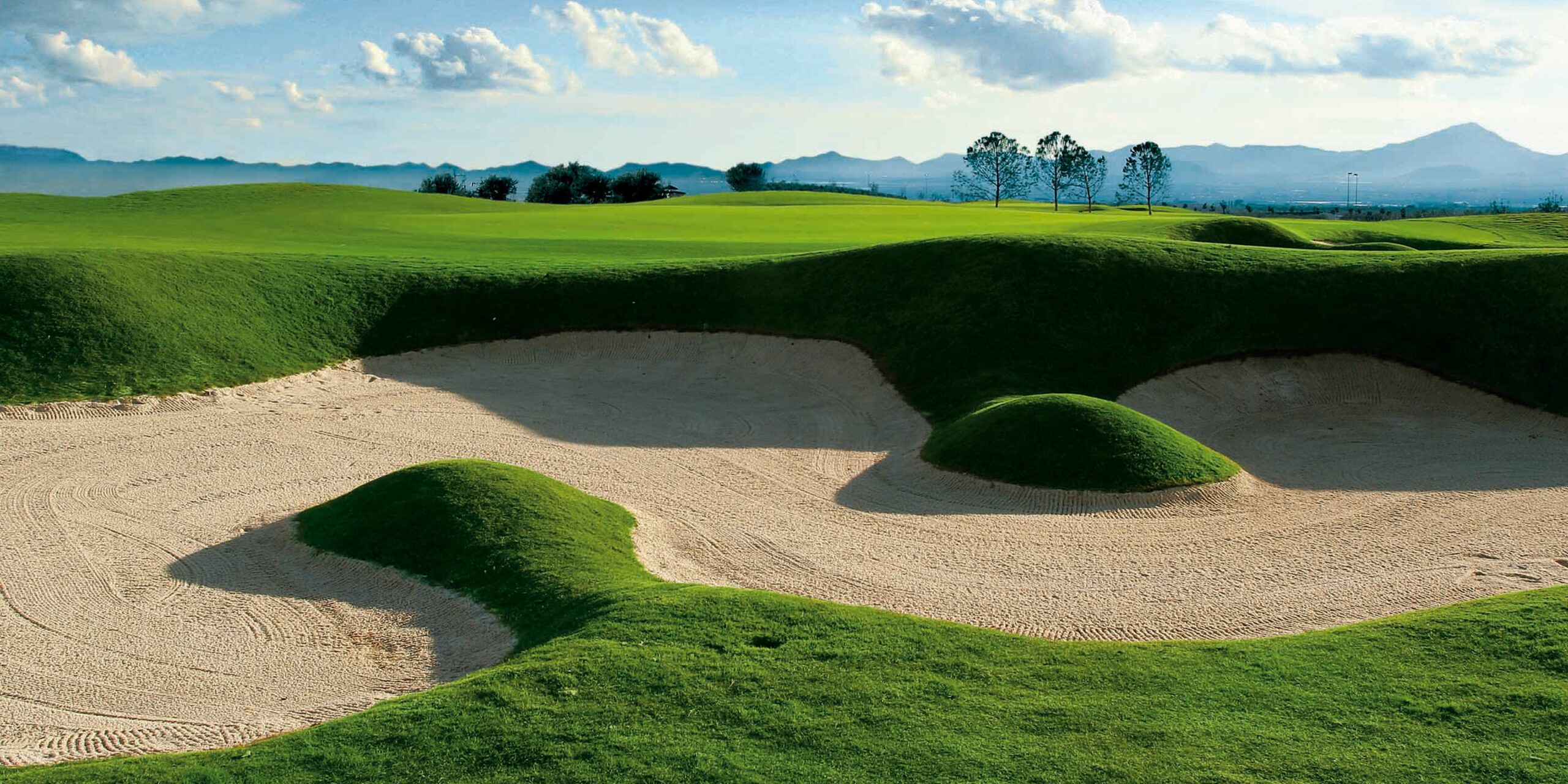 Golf course landscape at Hacienda del Álamo Golf in Murcia, Spain