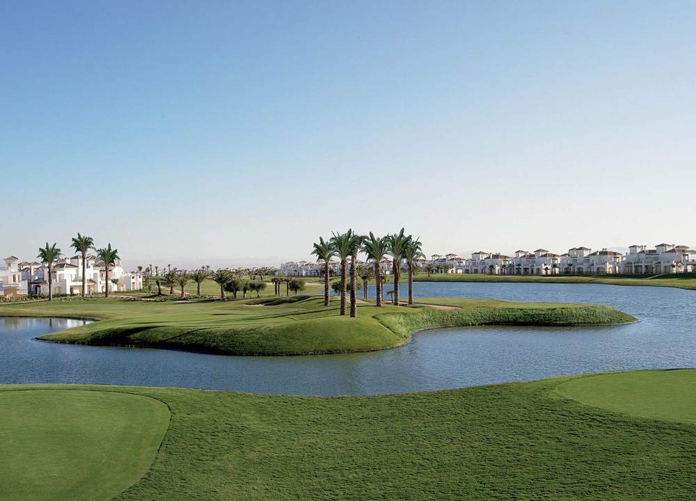 Golf course landscape at La Torre Golf in Murcia, Spain