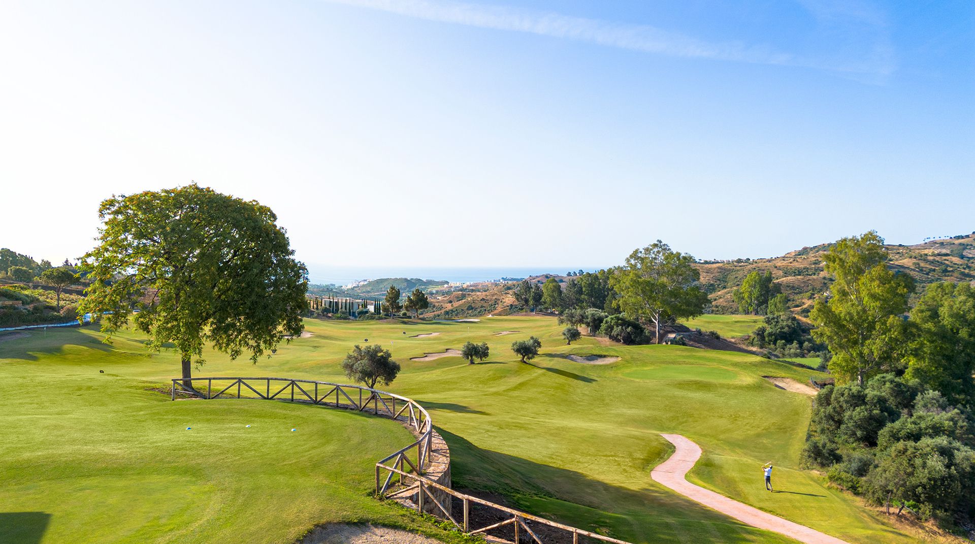 La Cala Short Course fairways with Mediterranean views beyond