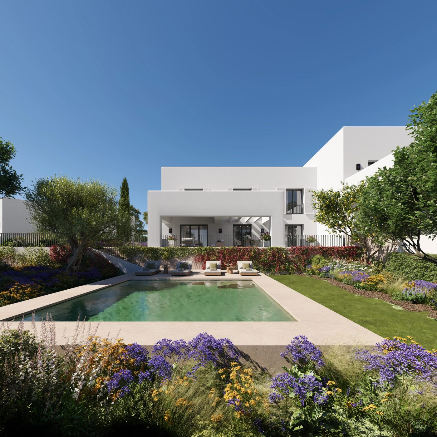 Las Villas Sotogrande residence with a private pool and landscaped garden.