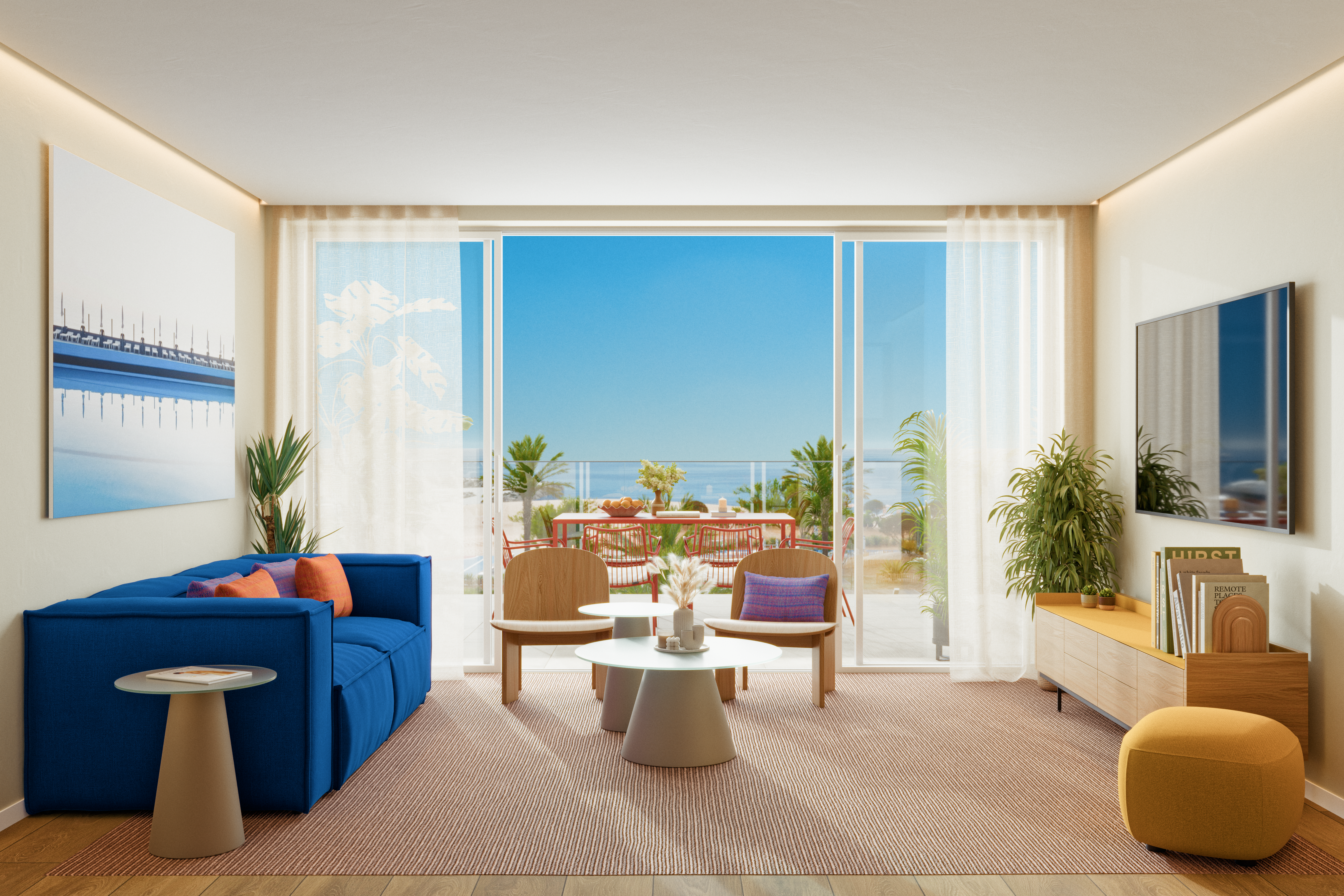 The Uncommon Vilamoura furnished residence interior with Atlantic-facing contemporary design.