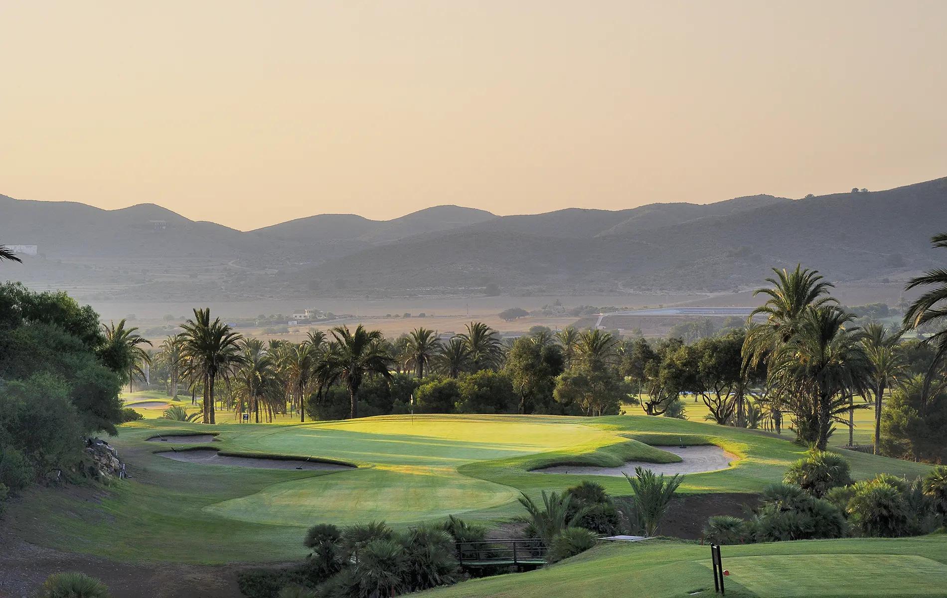 Golf course landscape at La Manga Club North Course in Murcia, Spain
