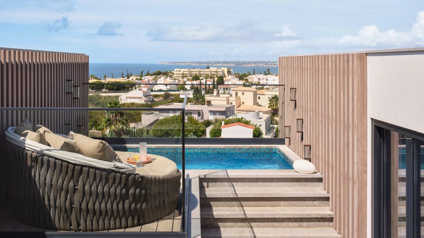 Private plunge pool and sea view at a Penthouse Residence at W Residences Algarve.