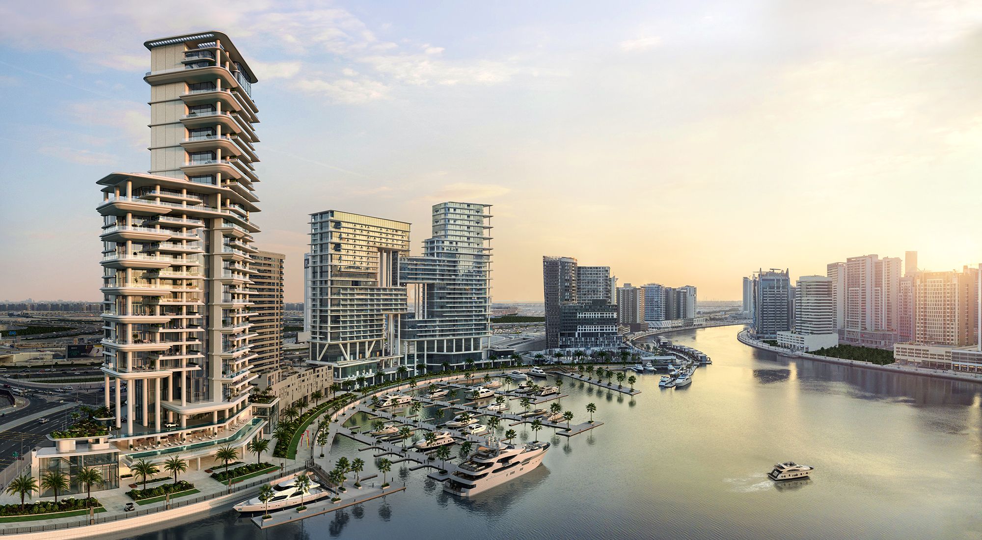 VELA rising beside the marina at Marasi Bay in Dubai