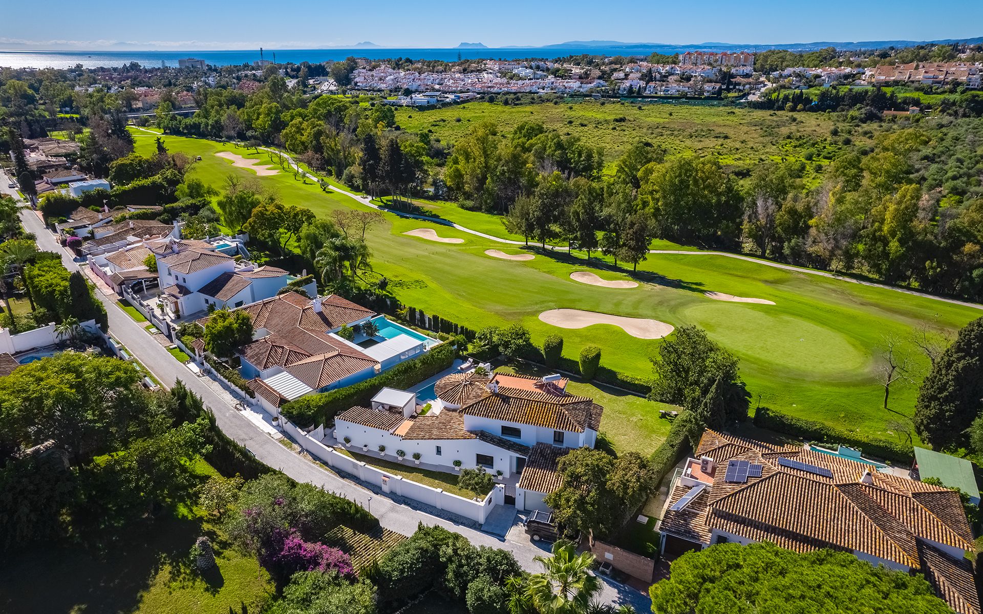 Aerial view of Guadalmina golf surroundings
