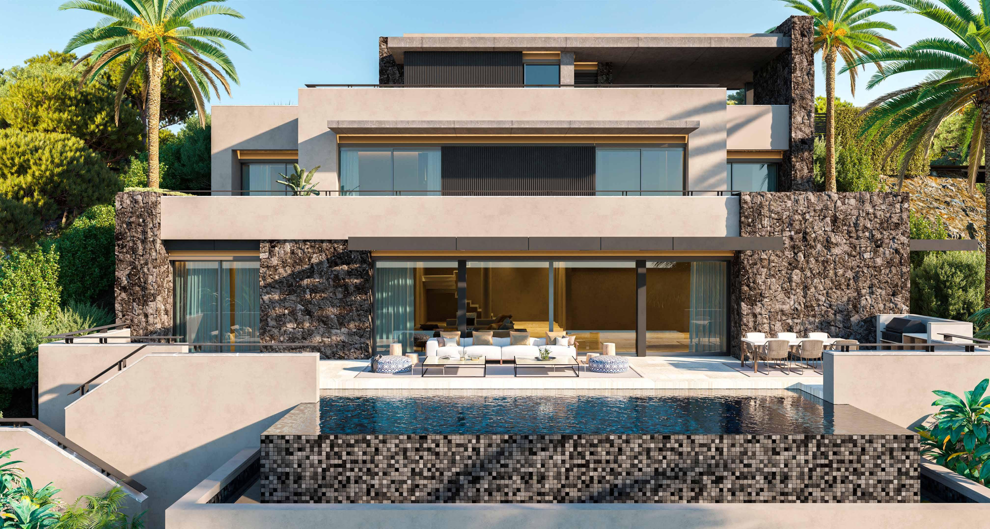 Villa Cascada contemporary exterior with private pool in El Rosario
