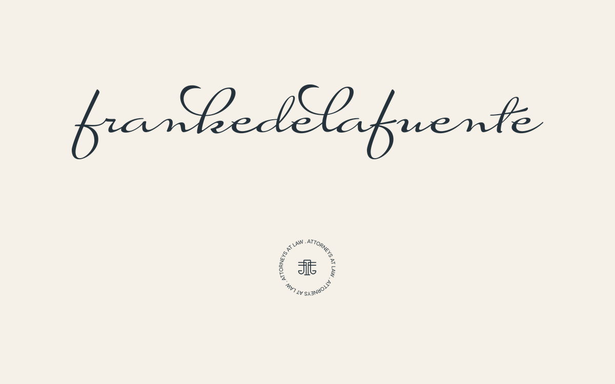Franke & de la Fuente wordmark and attorneys-at-law seal