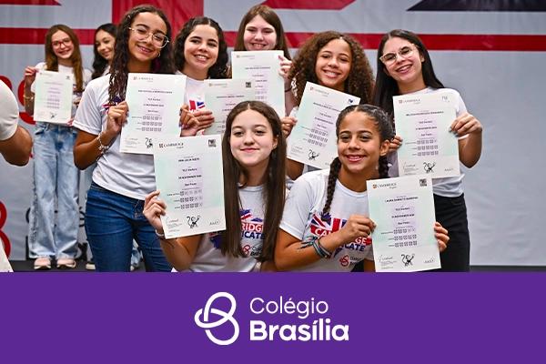 Capa sobre preparação para os Exames de Cambridge no Colégio Brasília
