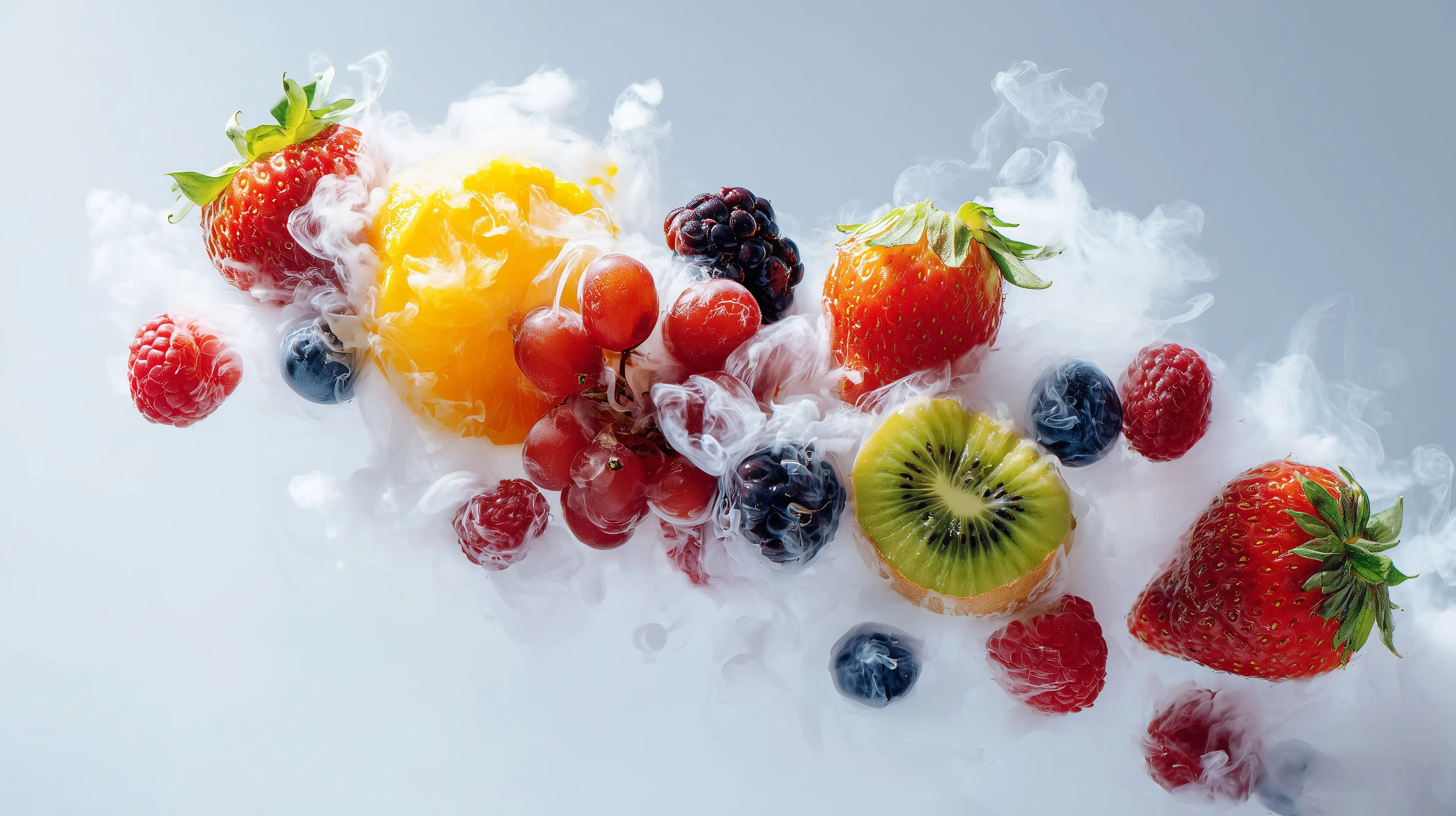 Smoke on a fruit background