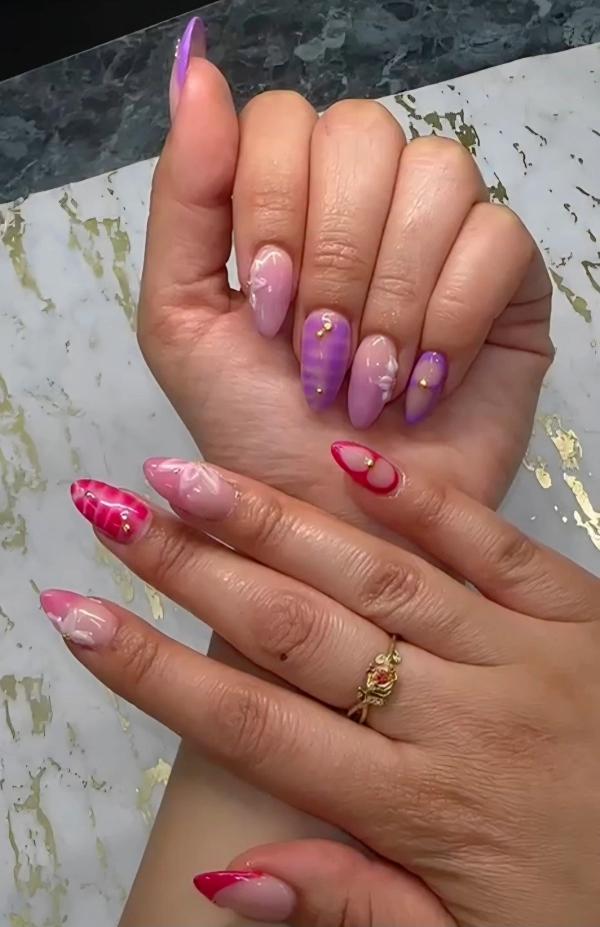 Red and lilac