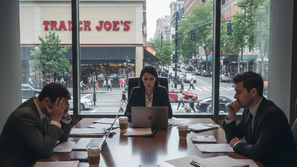 A symbolic wooden gavel resting on a desk next to a scale of justice, representing a court decision.