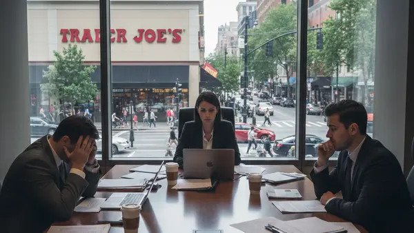 A symbolic wooden gavel resting on a desk next to a scale of justice, representing a court decision.